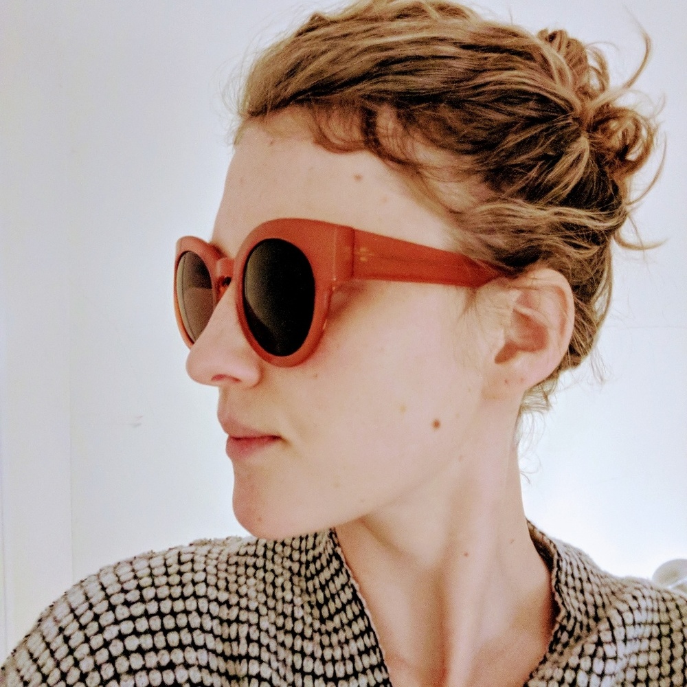 Unique Retro Dark Orange Anthropologie Sunglasses